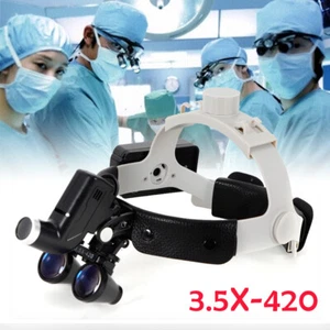 5W 3.5X Medical Surgical Headband Magnifier Binocular Loupes 420mm LED Headlight - Picture 1 of 12