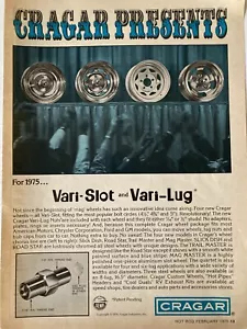 1975 Cragar Vari Slot Vari Lug Wheels Print Ad - Picture 1 of 2
