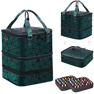 Large Nail Polish Organizer Case Hold 84+ Bottles Nail Polish & Nail Lamp, 3 ... - Picture 1 of 6