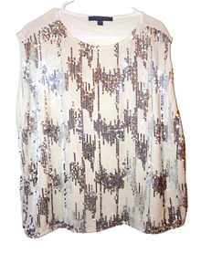 MARC NEW YORK SZ. ONE SIZE, IVORY VELVET EMBELLISHED FRONT SHIRT TOPPER - Picture 1 of 7