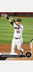 2020 TOPPS NOW CARD ARIZONA DIAMONDBACKS KOLE CALHOUN #67 2-RBI WALK-OFF DOUBLE - Picture 1 of 2