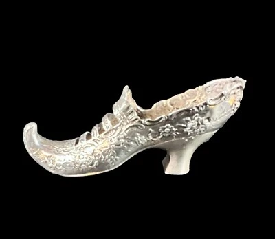 Zapato de dama alemán Hanau plateado miniatura c1895 Foto 1 de 4