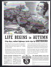 GREYHOUND BUS LINES 1939 LIFE BEGINS IN AUTUMN CRISP DAY RADIANT HIGHWAYS AD