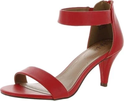Style & Co Paycee Womens Two Piece Dress Sandal Red Microsuede - Image 1 of 3