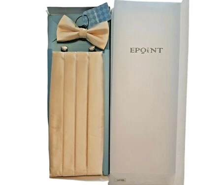 NUEVA Pajarita Esmoquin Off White, Gemelos Pañuelo y Faja Boda L? Foto 1 de 4