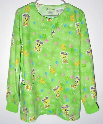 Looney Tunes/Tweety Bird Lab Coat, Snap Closure, Poly/Cotton, Women's Small - Image 1 of 4