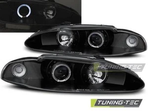 FARI ANTERIORI HEADLIGHTS MITSUBISHI ECLIPSE 06.95-96 ANGEL EYES BLACK *2760 - Foto 1 di 1