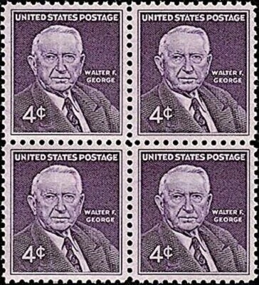 1960 SENATOR WALTER F GEORGE MNH Block of 4 x 4¢ STAMPS: #1170, Georgia Democrat - Image 1 of 2