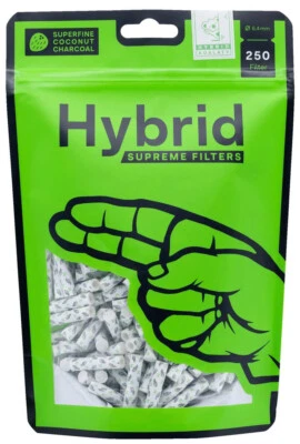 Hybrid Supreme Filters Zellstoff/Aktivkohle Ø 6,4mm/Beutel Inhalt 250 Filter