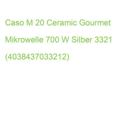 Caso M 20 Ceramic Gourmet Mikrowelle 700 W Silber 3321 (4038437033212) - Bild 1 von 2