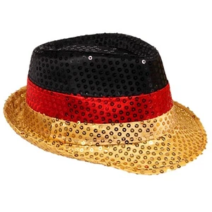 Paillettenhut Deutschland Fanartikel schwarz rot gold Herren Damen Kinder #01 - Bild 1 von 3