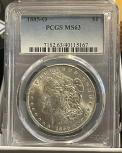 1885-O Morgan Silver Dollar PCGS MS63 New Holder - Picture 1 of 3