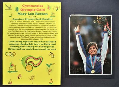 OLYMPIC GAMES 1984 MARY LOU RETTON, GYMNASTICS GOLD MEDAL SIGNED PICTURE - Image 1 of 4