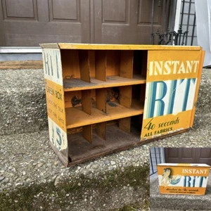 VINTAGE ANTIQUE TIN RIT DYE STORE COUNTERTOP DISPLAY CABINET 21x7x13” - Picture 1 of 15