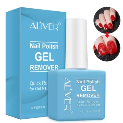 ALIVER NAIL POLISH GEL REMOVER Aliver Soak-Off Gel Acrylic Nail Polish Quick Burst Manicure Remover 15ml