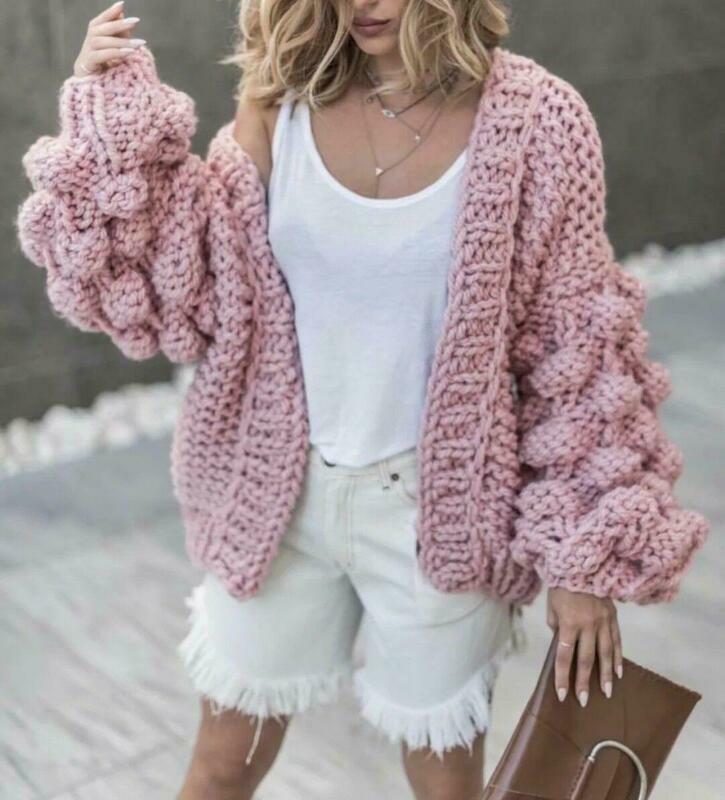 Womens Loose Sweater Outwear Cardigan 