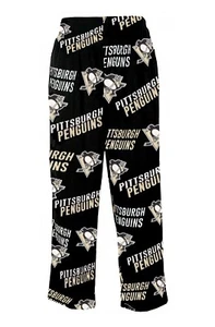 Pantalones de pijama Pittsburgh Penguins para hombre negros poli microfleece Wildcard (XL) - Imagen 1 de 2