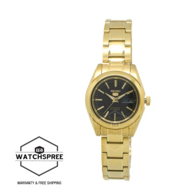 Reloj automático con correa de acero inoxidable tono dorado para mujer Seiko 5 SYMK22K1 Foto 1 de 3