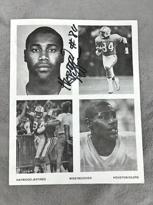 Foto autografiada firmada por Haywood Jeffires de Houston Oilers 8 X 10 Foto 1 de 4