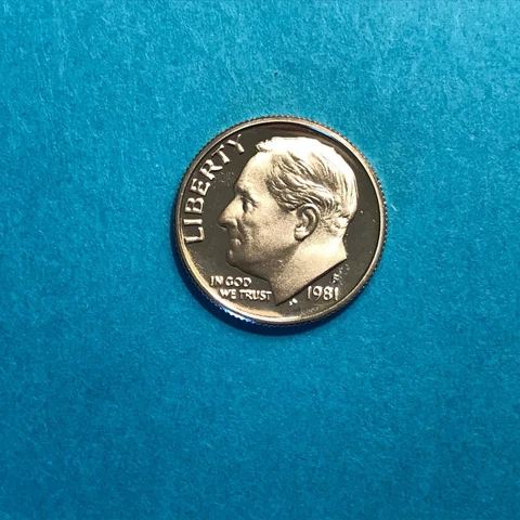 1981 S  Roosevelt  Proof Dime    FREE SHIP Cover