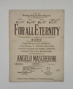 Partituras antiguas de 1891 para toda la eternidad de Angelo Mascheroni - Imagen 1 de 3