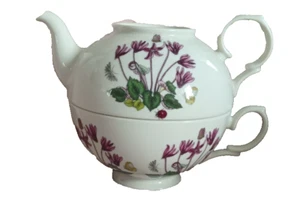 Portmeirion Botanischer Garten Alpenveilchen Tee für eine Teekanne und Tasse Set - Bild 1 von 5