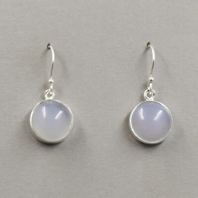 Orecchini pendenti calcedonio lavanda argento sterling 925 gioielli regalo co... - Immagine 1 di 3