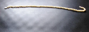 COSTUME JEWELRY - BRACELET - PEARL LIKE - WHITE - 13" LONG OPENED - Picture 1 of 2