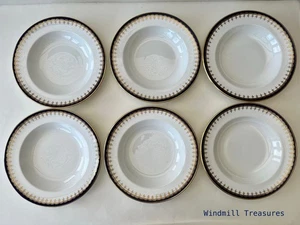 6 cuencos para pasta sopa con borde azul cobalto Aynsley Laurette - EXCELENTE ESTADO - Imagen 1 de 13