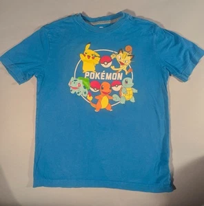 Pokémon Boys Tee Shirt Blue Collectable Size L 10 - 12 - Picture 1 of 8