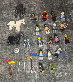 Vintage LEGO Castle Minifigure Lot &ndash; Knights, Soldiers, Horses, Weapons, Shields