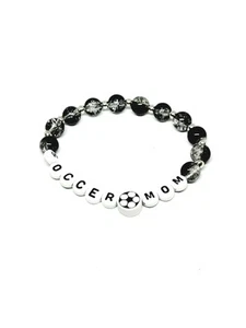Fußball Mama Perlen Stretch Armband - Bild 1 von 1