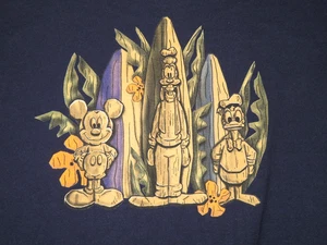 WDW DISNEY WORLD Blue Polynesian TIKI MICKEY MOUSE Goofy DONALD l/s SHIRT Men M - Picture 1 of 6