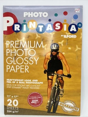 Ilford Printasia PREMIUM Photo Glossy Paper 11"x17" LARGE 20 Sheets 254 GSM  NEW - Image 1 of 4