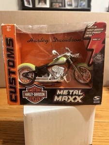 2003 Metal Maxx Harley Davidson FXSTS Springer Softail Motorcycle 1:17 Green - Picture 1 of 3