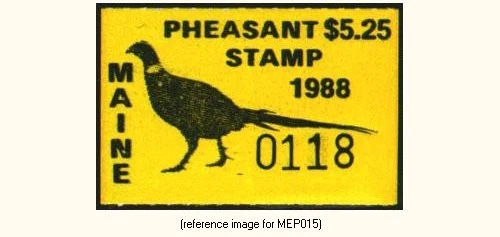 HALFPRICEHUNT Maine Pheasant Stamp 1988 $5.25 - Image 1 of 1