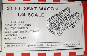 Kit de vagón de asiento vintage Circus Crafts #CW-4, escala 1/4" 30' - nuevo stock antiguo - Imagen 1 de 2