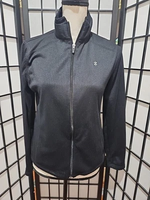 Chaqueta deportiva para mujer Izod PerformX pequeña negra con cremallera con bolsillos interiores Foto 1 de 4