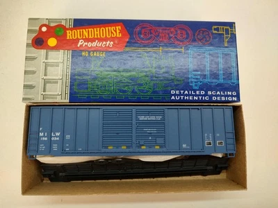 Vintage Roundhouse HO 50' Doble Puerta Caja Coche 1984 Milwaukee Modelo Tren Kit EE. UU. Foto 1 de 4