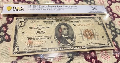 1929 $5 National Currency PCGS 25 FRBN Chicago Fr 1850-G 💎💎 💎BROWN SEAL - Image 1 of 4