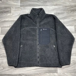 Vintage EMS Fleece Jacket Mens L Gray Sherpa Full Zip Outdoor Hiking Deep Pile - Picture 1 of 5