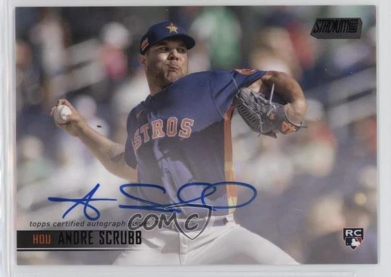 2021 Topps Stadium Club Black Foil 10/25 Andre Scrubb #SCBA-ASC Rookie Auto RC - Image 1 of 3