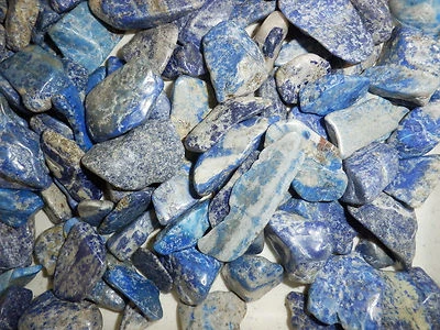Tumbled Lapis Lazuli Stone Ordinary Grade 0.3 to 15 gram size pcs 0.15 kg Lot - Image 1 of 4