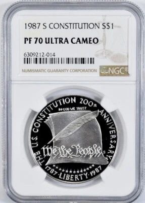 1987 CONSTITUTION Silver Dollar NGC PF70💥FLAWLESS QUALITY💥 - Image 1 of 4