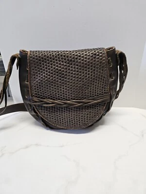 Patricia Nash Leather Woven Lg Flap Handbag/crossbody  - Image 1 of 4
