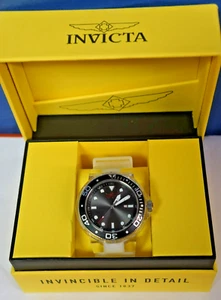 Orologio Uomo Invicta 32333 Pro Diver Quartz 3 Quadrante Nero Cinturino Trasparente con Scatola - Foto 1 di 8