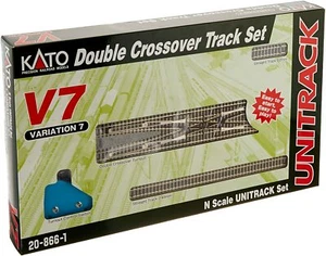 Kato 20-866-1 ~ New 2024 ~ USA ~ N Scale ~ V7 Double Crossover Track Set  - Picture 1 of 1