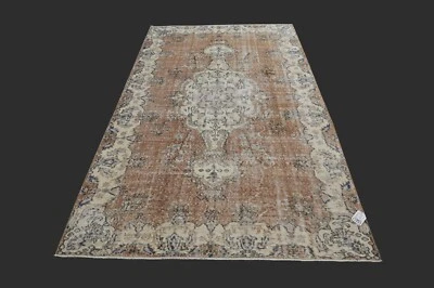 Vintage Turkish Oushak Rug, Orange 5x8 ft, Handmade Wool, Bohemian Anatolian - Image 1 of 4