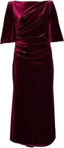 Eliza J. Women's Plus Capelet Velvet Gown Wine Sz 22w - Picture 1 of 10