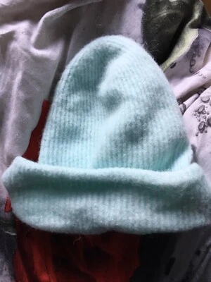 Samsoe Samsoe Misty Blue Long Cuffed Alpaca Wool Beanie Hat - image 1 of 4